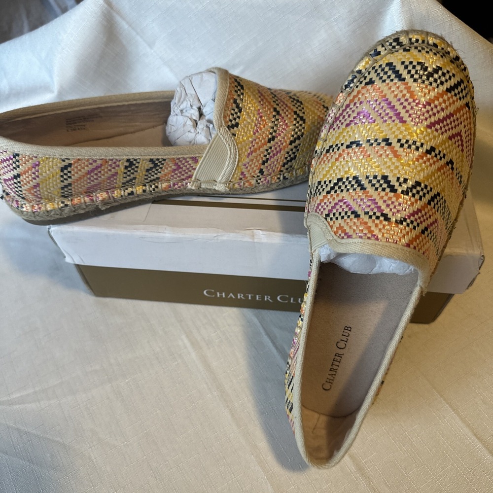 Charter Club Joeey Slip On Canvas Flat Show. Women's. 6.5. NIB